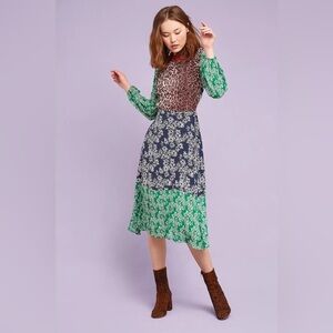 NWOT Rixo Penelope Midi Dress, Green